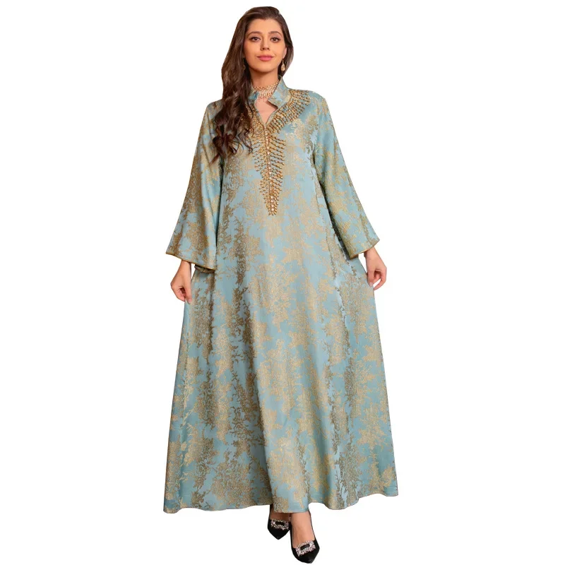 Eid Muslim Dress For Women Jalabiya Abaya Morocco Party Dresses Ramadan Print Vestidos Kaftan Islam Dubai Arab Long Robe 2024