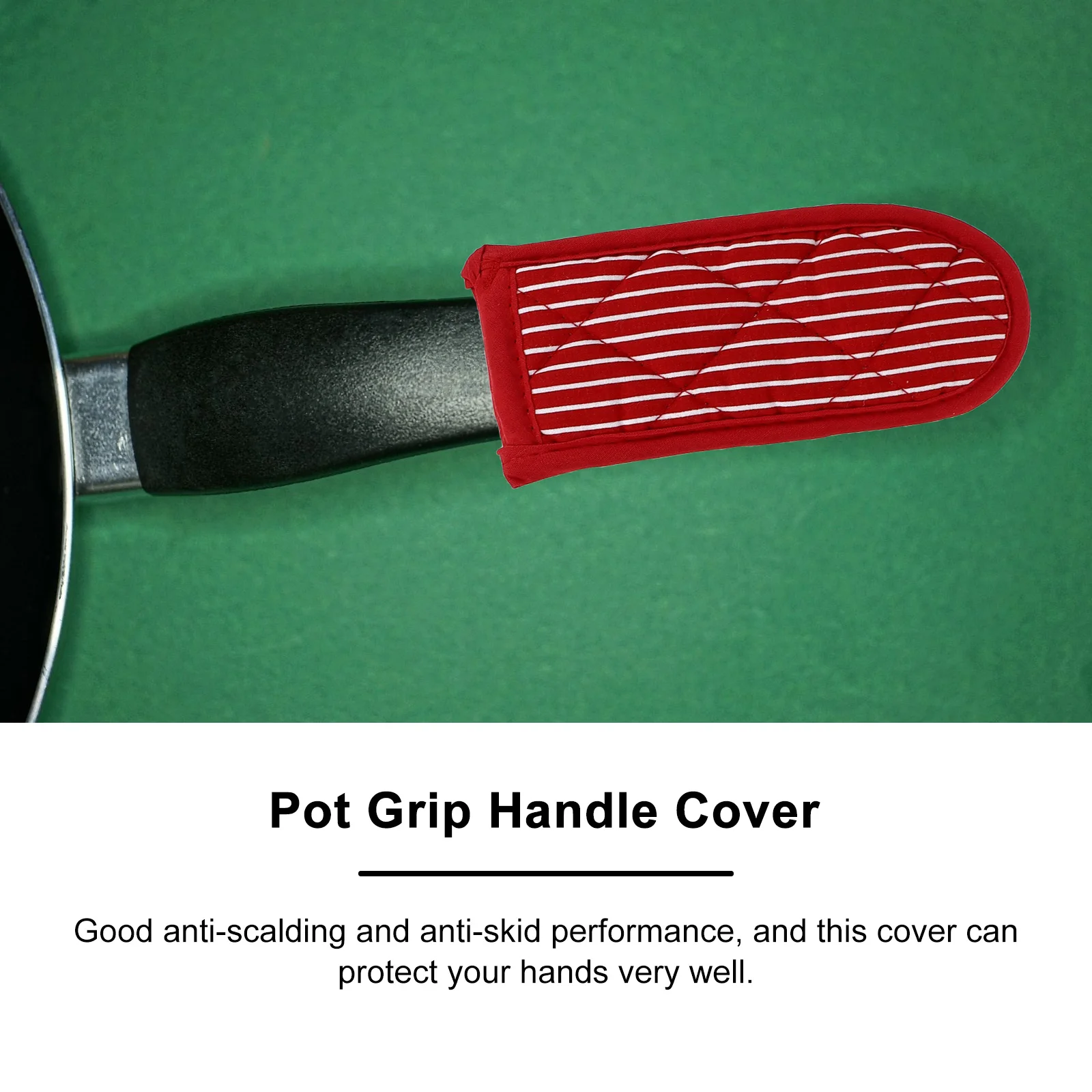 

4Pcs Non-Slip Pot Grip Handle Cover Cotton Cloth Anti-Scalding Heat-Resistant Kitchen Cookware Sleeve Pot Handle Cover