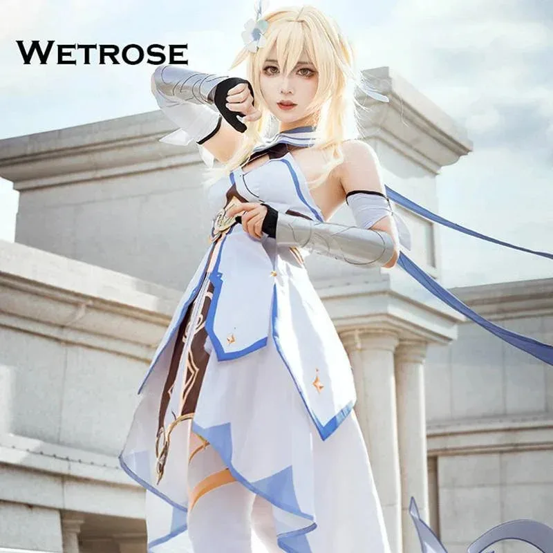 

【Wetrose】In Stock Genshin Impact Traveler Lumine Hotaru Tabibito Female Cosplay Costume Full Set Game Party Halloween