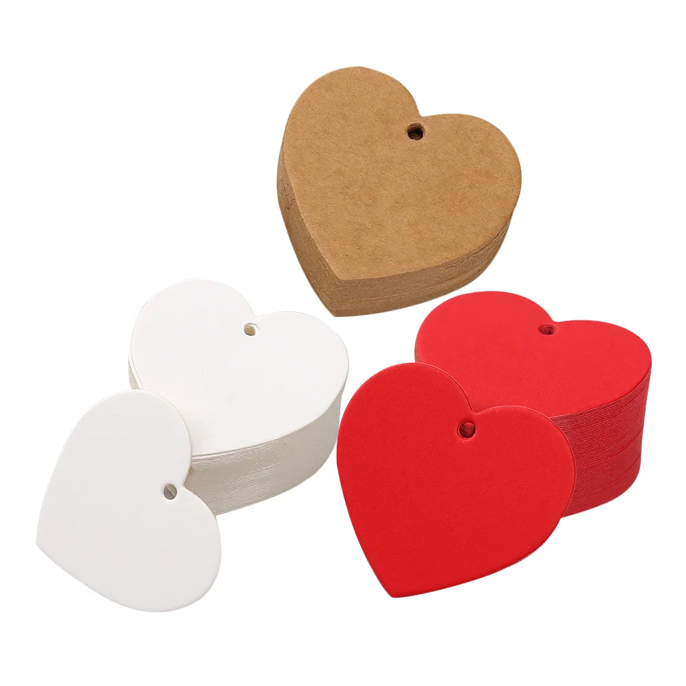 300 Pcs Love Tag Multi-function Wrapping Tags Gift Packing Lovely Heart Decorative Hanging Cards for Cutouts Paper Label Small