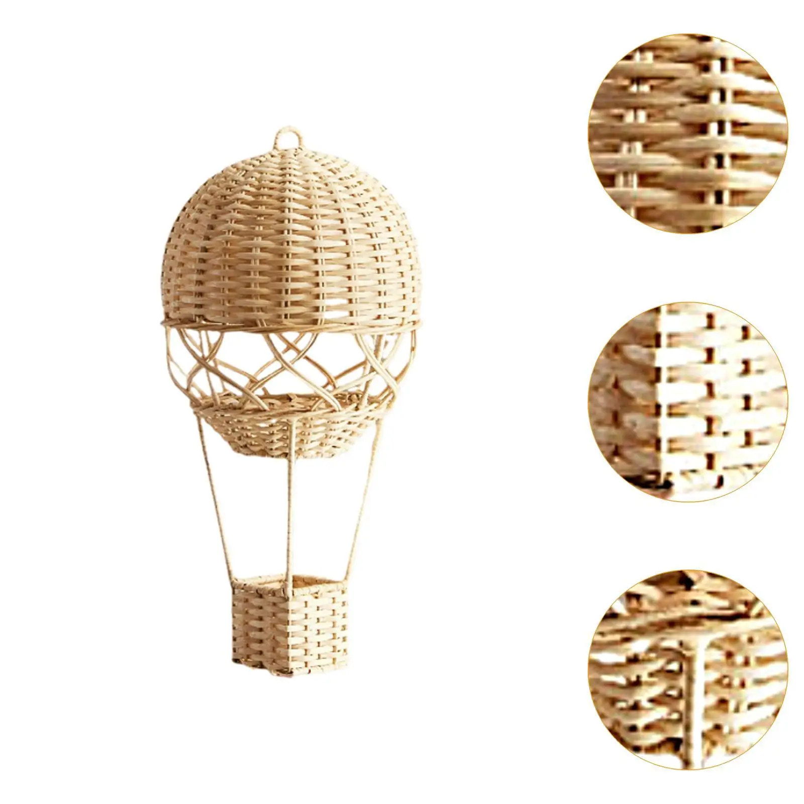 Rattan Hot Air Balloon Handcrafted Gifts House Decorations Woven Hot Air Balloon for Kids Room Party Apartment Dorm Room Nursery