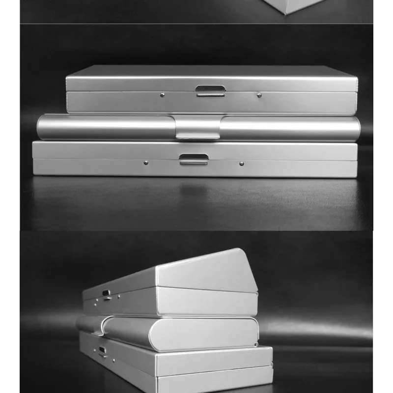 180*67*20mm Aluminum Stationery Box Metal Storage Pen Box Portable Pencil Case Stationery Organizer Perfect for Students Office