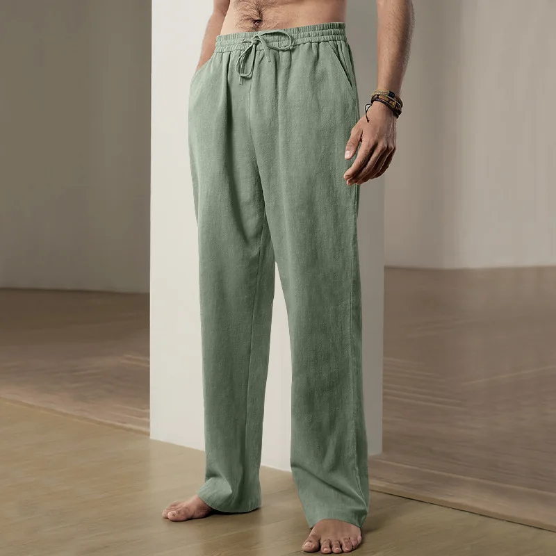 

2025 spring autumn new men casual pants simple fashion solid color straight fit cross-border European American style