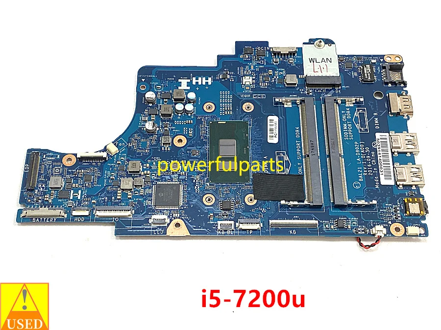 BAL21 LA-D802P Carte Mère Pour Dell Inspiron 15 5767 5567 Ordinateur Portable Carte Mère Avec i5-7200 CPU 0DG5G3 CN-0DG5G3 Fonctionne Bon