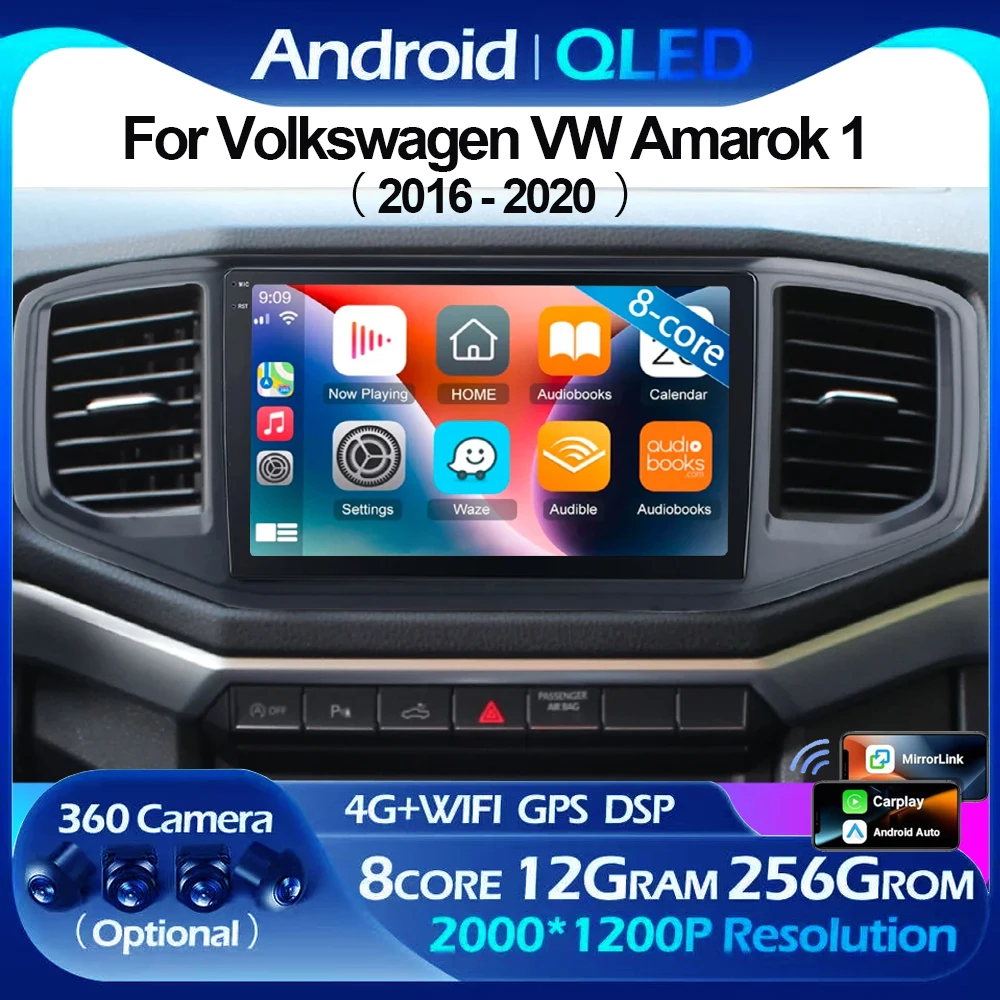 Android 16 video Playe For Volkswagen VW Amarok 1 2016 - 2020 Multimedia Head Unit Car GPS Auto Radio Navigation DVD BT