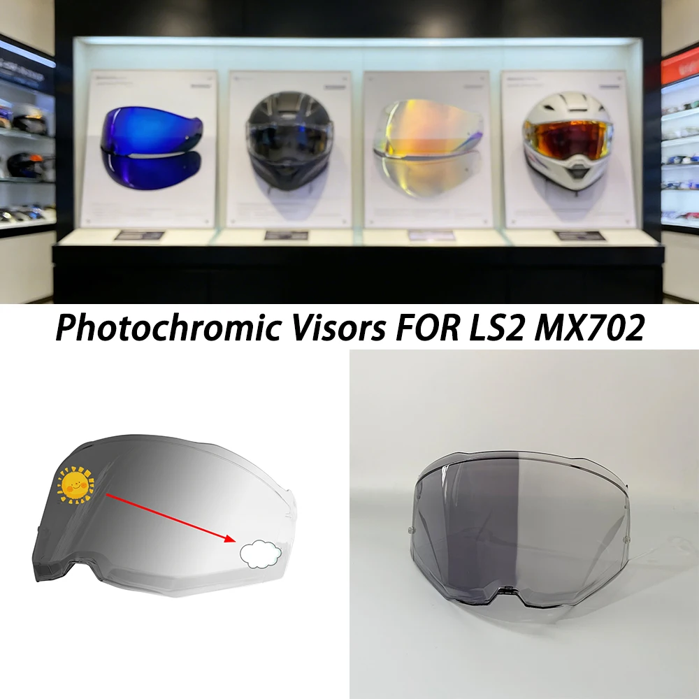 Photochromic Helmet Visor for LS2 MX702 PIONEER II Motorcycle Helmets Lens Shield Glass Viewfinder Screen Accessories
