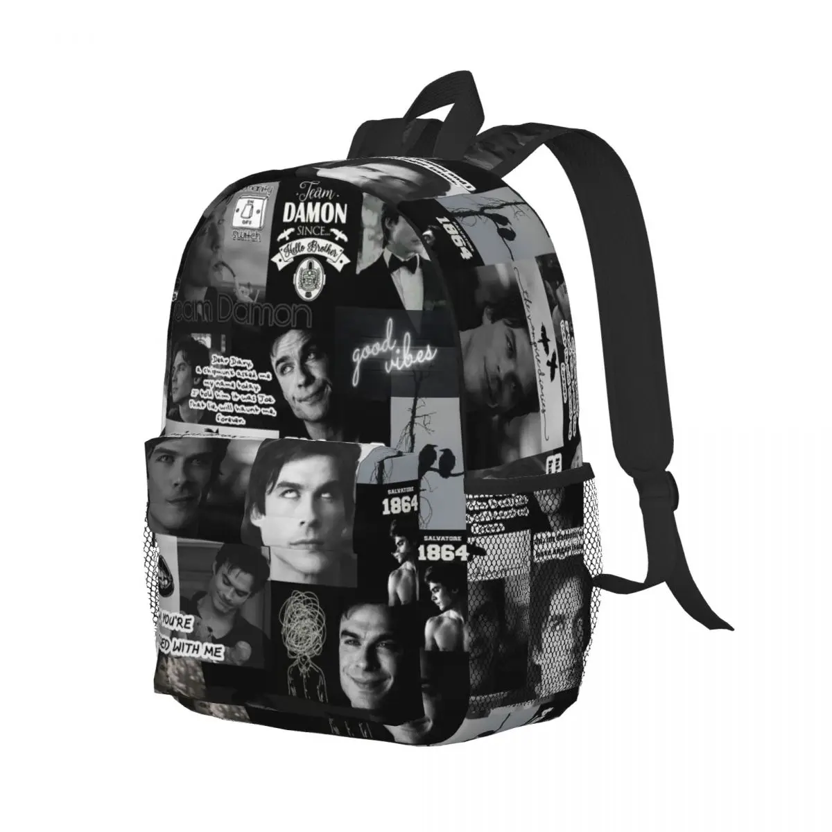 

Damon Salvatore The Vampire Diaries Backpack Student Boys Girls BookBag Children School Bag Computer Shoulder Bags for Men Women