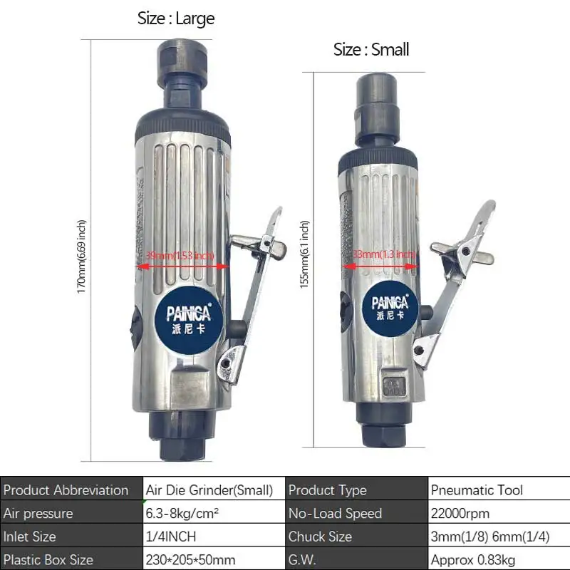 Pneumatic Engraving Grinder, Tire Repair Sander Pneumatic Small Polisher Automobile Repair Tire Polisher Plastic Case Tool Set