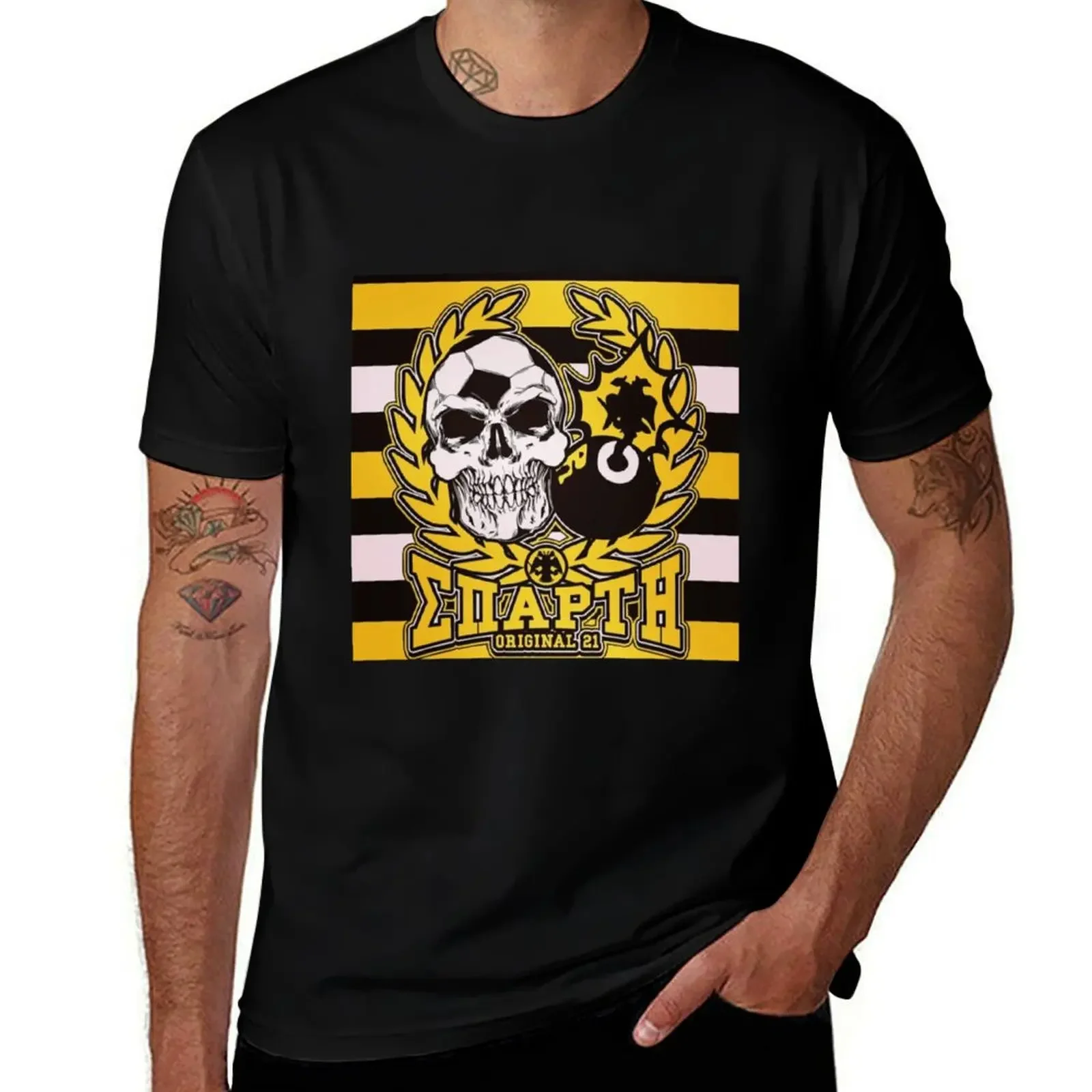 AEK ATHENS FC T-Shirt Luxury man fashion shirts essential t shirt plain black t shirts for men