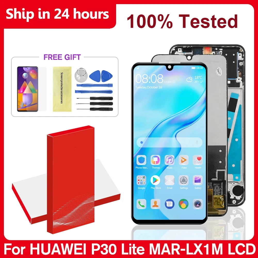 Amoled P30 Lite Display For HUAWEI P30 Lite LCD Display With Frame Replacement Lcd For HUAWEI Nova 4e screen MAR-LX1 LX2 AL01