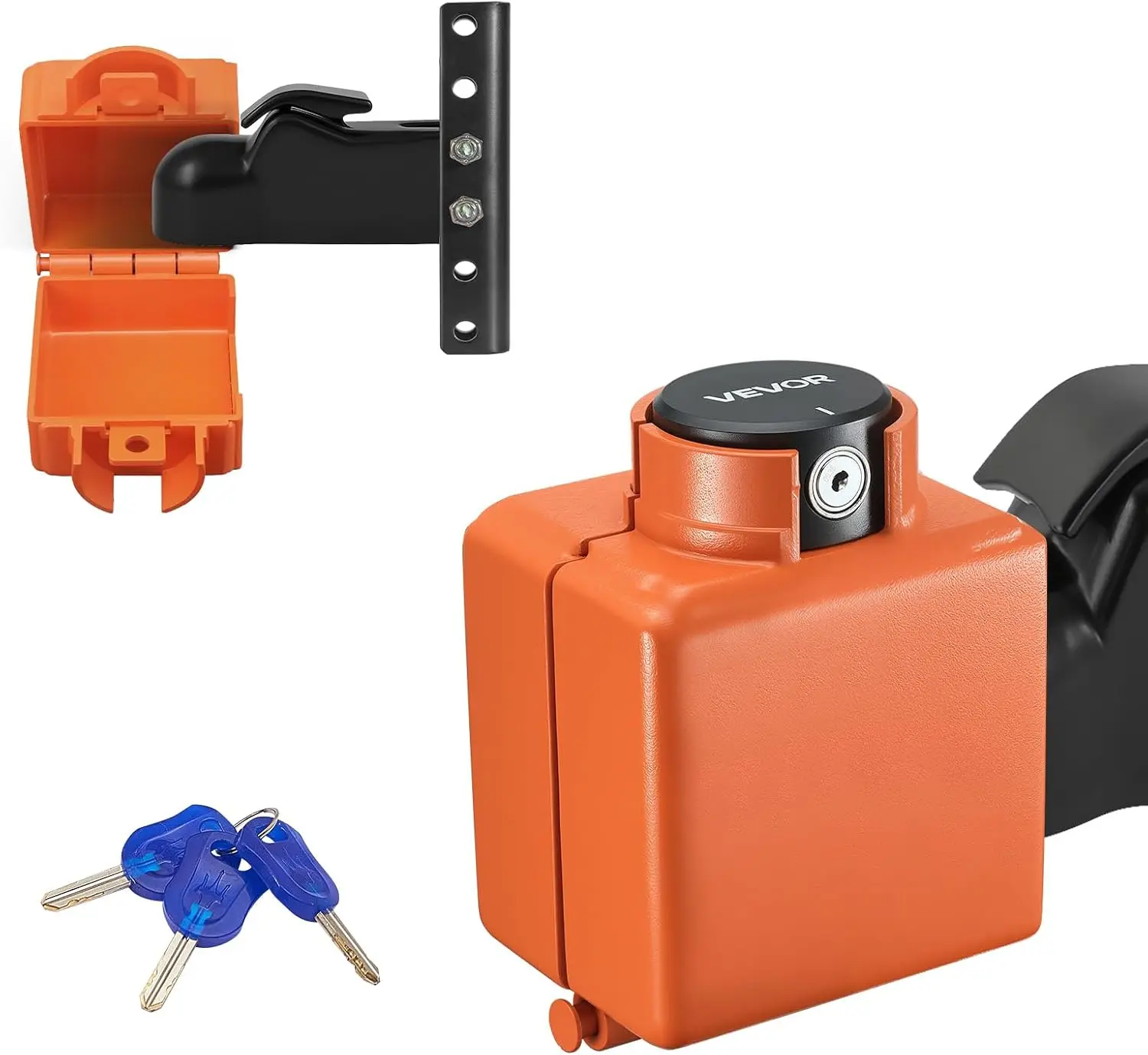 VEVOR Collar Coupler Lock, Fits 2 & 2-5/16-Inch Demco Cast Head Couplers, Trailer Hitch Lock with 3 Keys Secures Security Chains