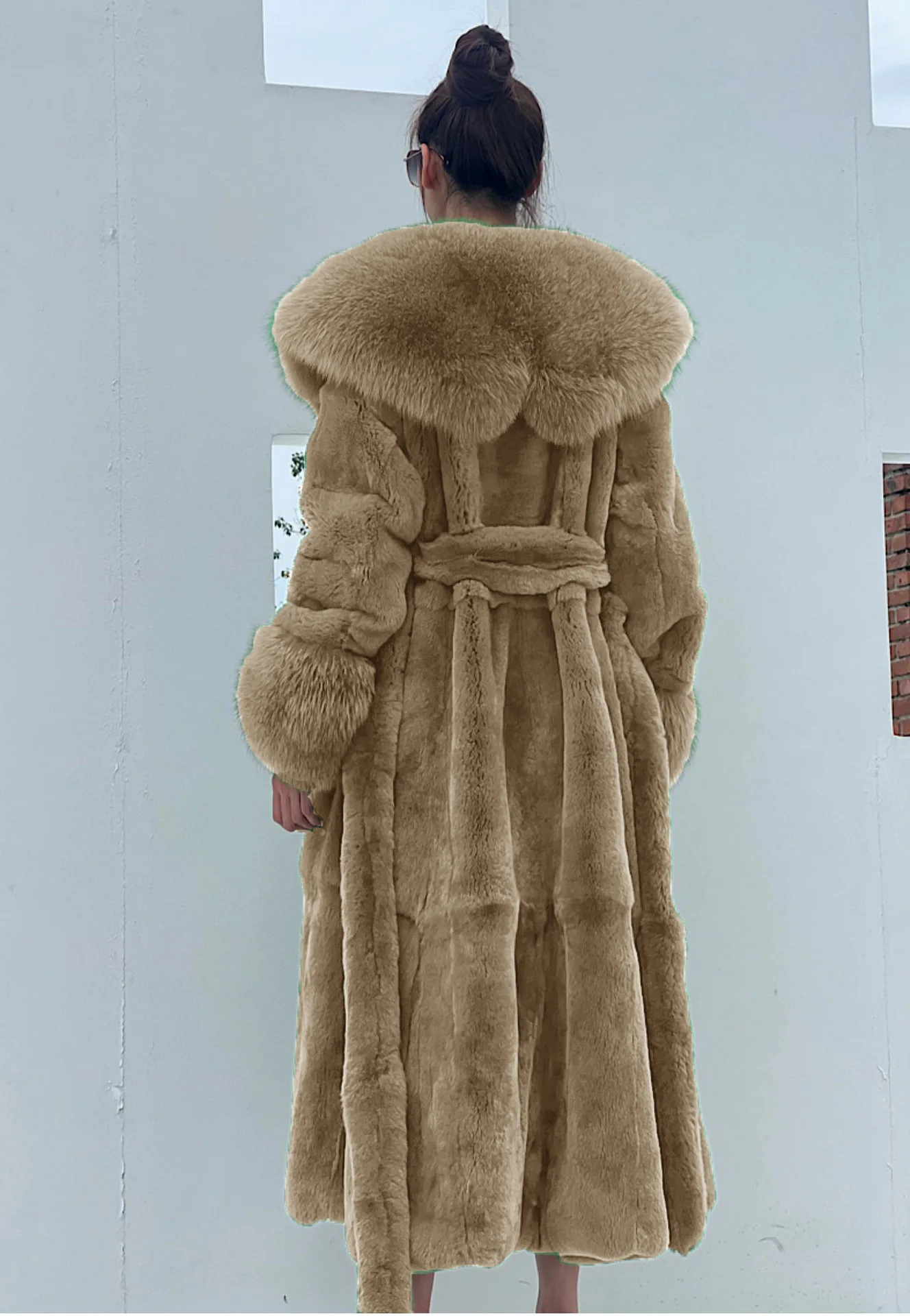 Women's Parker Winter Fur Warm Large Size Solid Color Fur & Faux Fur Women New Casual Long Sleeve Temperament Women Fur Coat Y72