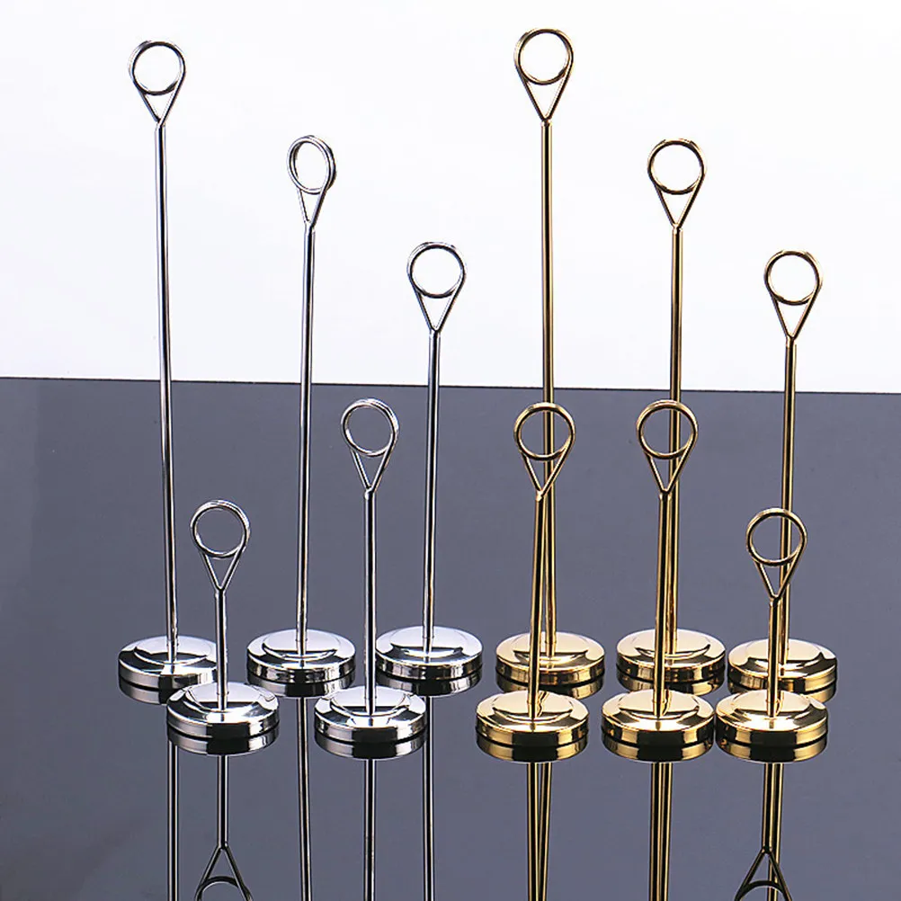 Stainless Steel Note Paper Holder Clip Silver 8 Inches Memo Photo Clip Table Card Holder for Hotel Wedding Party Home Decor