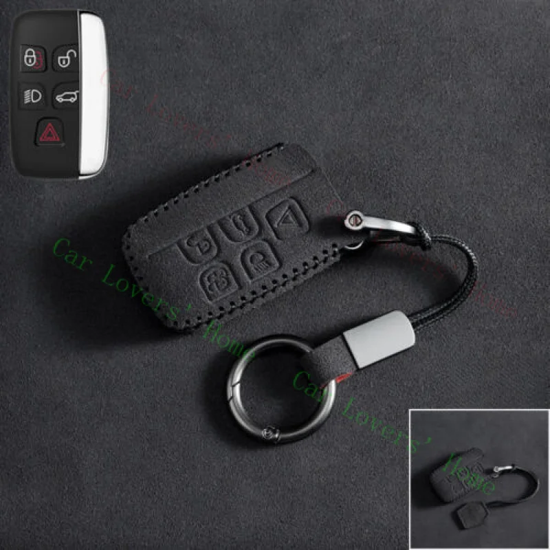 

A++Suede Leather Car Key Case Cover For Land Rover Range Rover For Jaguar XE XF XJ