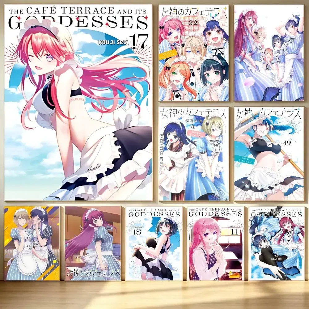 anime The Café Terrace and Its Goddesses Poster HD  Printing Soothing and Cream Style Home Decor for the Living Room cafes Gift