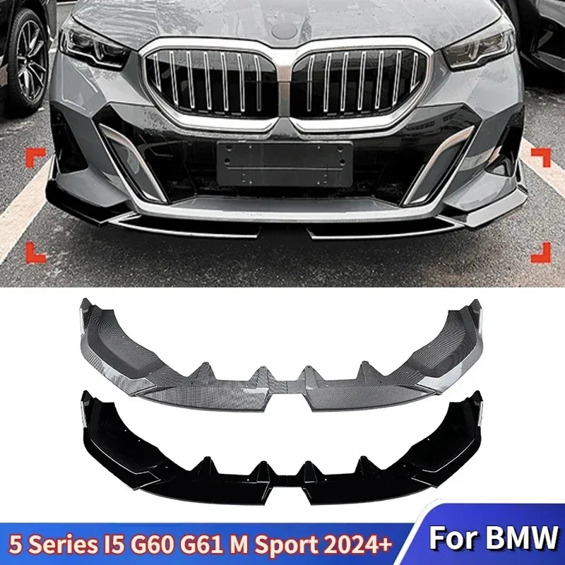 

For BMW 5 Series I5 G60 G61 M Sport 2024+ MP Car Front Bumper Lip Spoiler Diffuser Splitter Body Kits Tuning Auto Accessorie