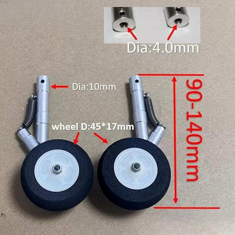 Remote control aircraft DIY accessories 90-140mm rear wheel unilateral kneeling shock absorber landing gear retractable wheel