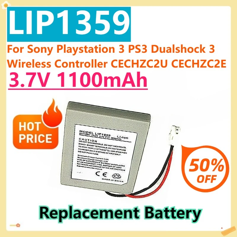 

For Sony Playstation 3 PS3 Dualshock 3 Wireless Controller CECHZC2U CECHZC2E LIP1359 3.7V 1100mAh Replacement Battery