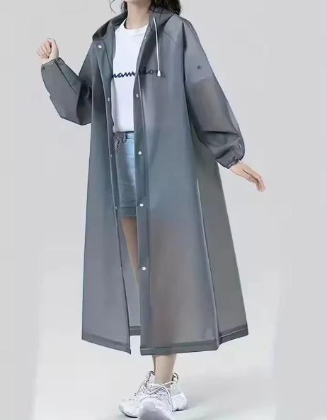 جديد للجنسين الرياح مقاوم للماء قابلة لإعادة الاستخدام معطف واق من المطر خفيفة الوزن مقنعين طويل كامل الجسم المعطف في الهواء الطلق الطوارئ العملي المطر والعتاد