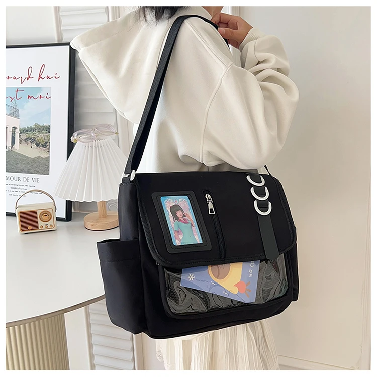 Y2K Japanische Harajuku Schultaschen für Mädchen Neue transparente Itabag Umhängetasche DIY Abzeichen Display Platte Ita Tasche – Detail 19