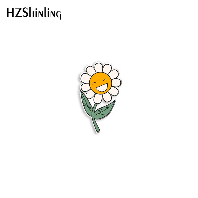 2023 New Good Vibes Acrylic Lapel Pin Rainbow Daisy Epoxy Butterfly Clasp Pin Handmade Butterfly Brooch