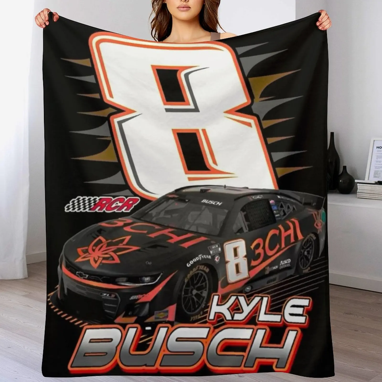 

Kyle busch Throw Blanket warm for winter Plush Soft Travel Blankets