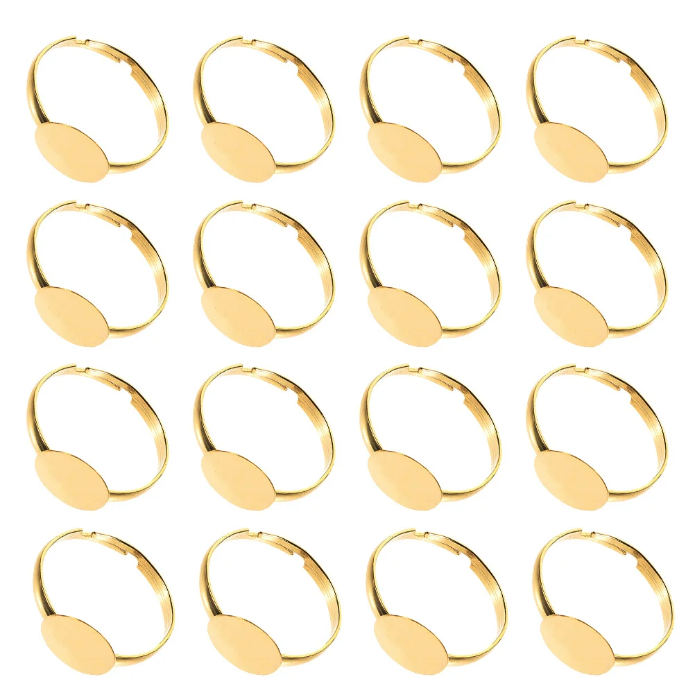 50 قطعة النتائج حلقة قابل للتعديل 10 مللي متر قاعدة مسطحة الفراغات Diy بها بنفسك صنع المجوهرات حجر البطانة الايبوكسي الحرفية خواتم الزفاف شخصية