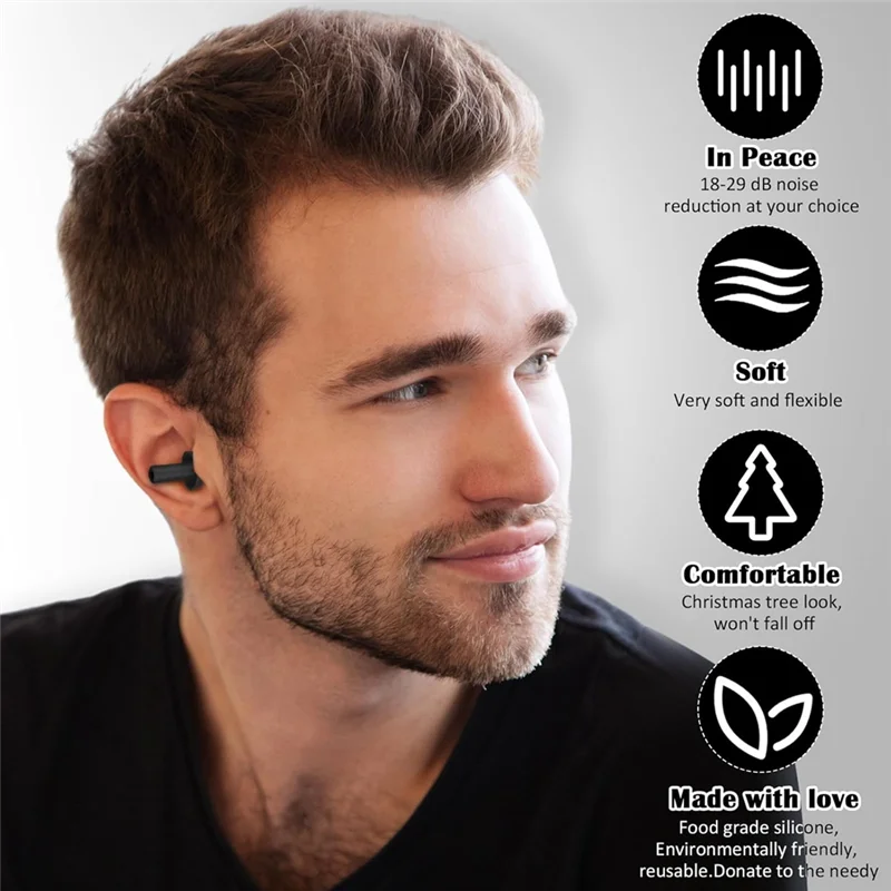 

Hot Selling 100 Pairs Ear Plugs Bulk, NRR 29Db Reusable Silicone Ear Plugs With Plastic Cases Soft Foam For Sleeping Noise