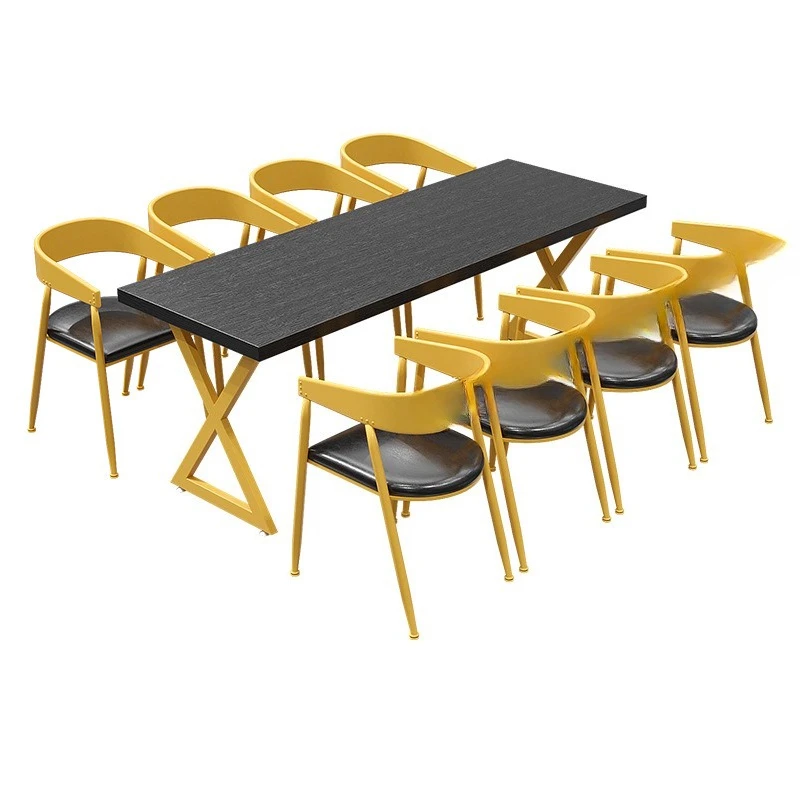 

Conference table Long Simple modern office desk and chair combination Small meeting room Negotiation Long W