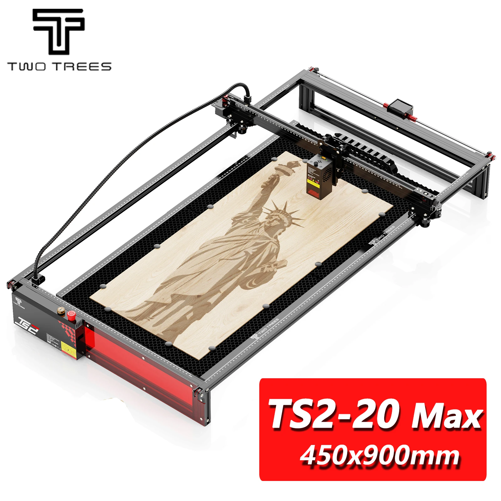 

Twotrees TS2 20 Вт Макс. Лазерный гравировальный станок по металлу Инструменты для резки дерева с ЧПУ 450x900 мм Супер большая область гравировки Лазерный гравер