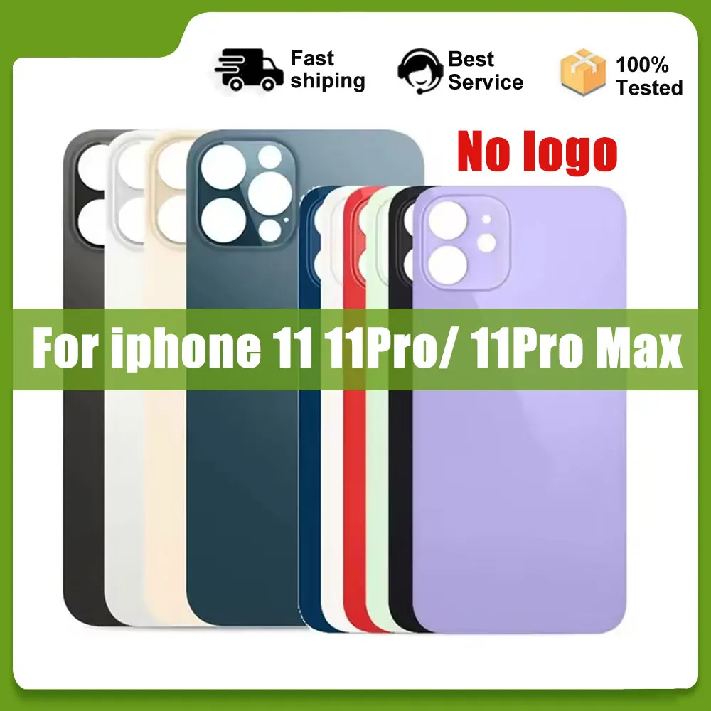 OEM For iPhone 11 Pro Max Back Glass For iPhone 11 Battery Cover Back Shell Big Hole Rear Glass Case No Logo