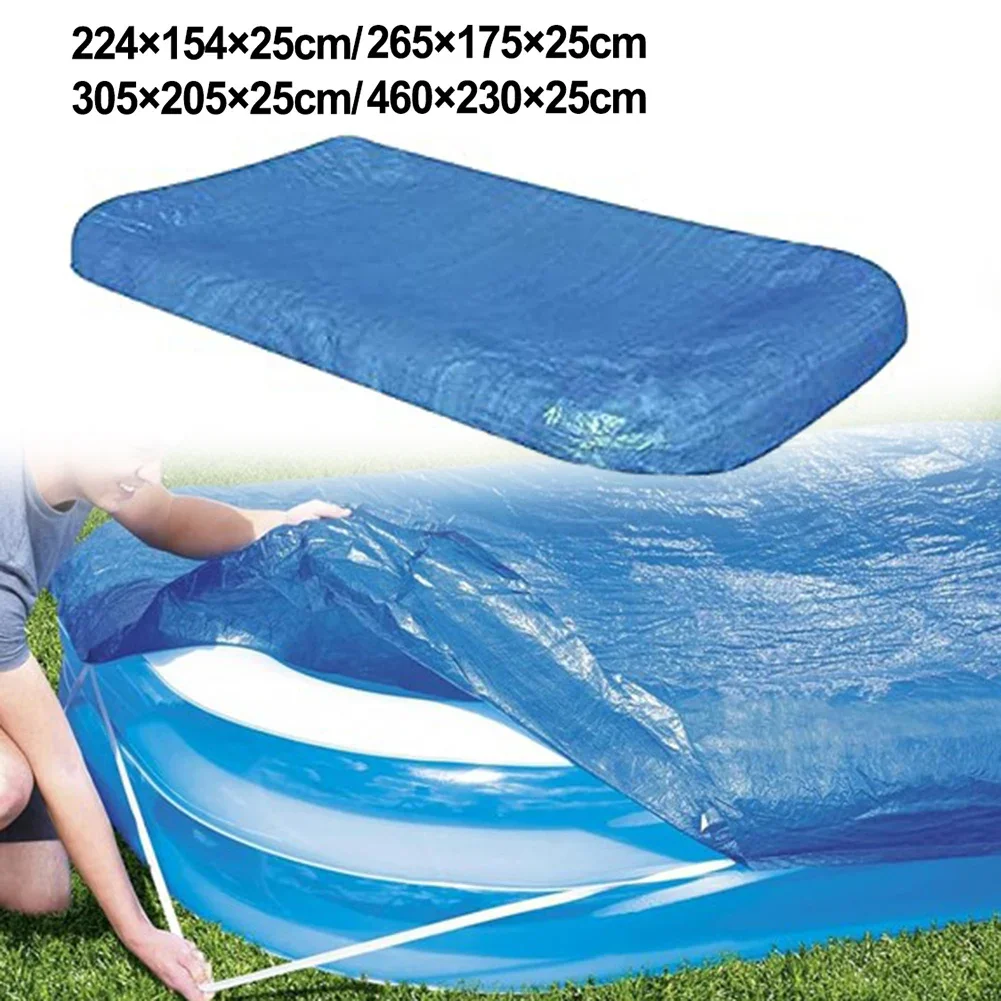 

Blue Rectangular Pool Cover Protective Windproof Rainproof For Inflatable Pool PE Swimming Pool Cover Pool Accessories