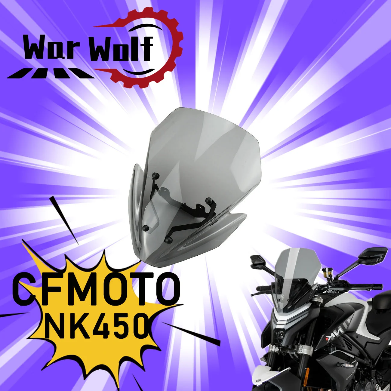 

Для CFMOTO 450 NK 450NK 2023 2024 2025 NK450 NK 450 23 24 25 комплект лобового стекла мотоцикла, дефлектор, кожух, защита