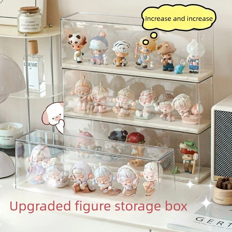 3pcs Storage Box Figurines Dolls Display Shelfacrylic Transparent Display Cabinet Dustproof Storage Model Show Box Organization 3