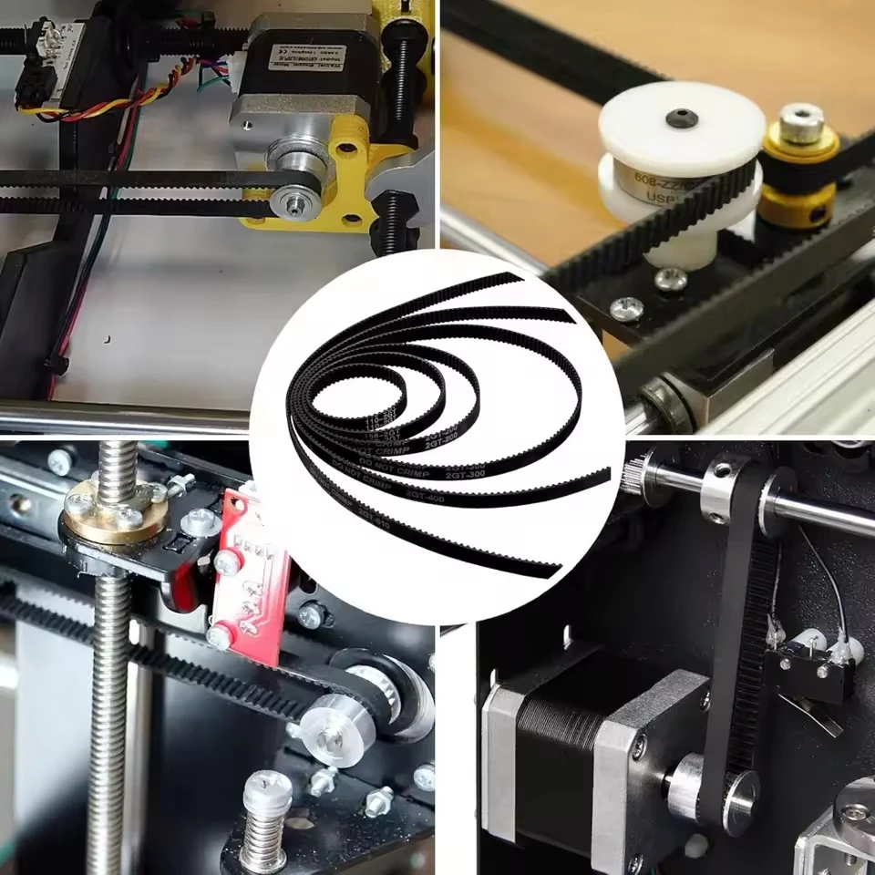 4Pcs GT2 Belt Width 6mm Closed Loop Rubber 2GT Timing Belt Length 280mm 400mm 500mm Synchronous Belts for 6mm Pulley 3D Printer