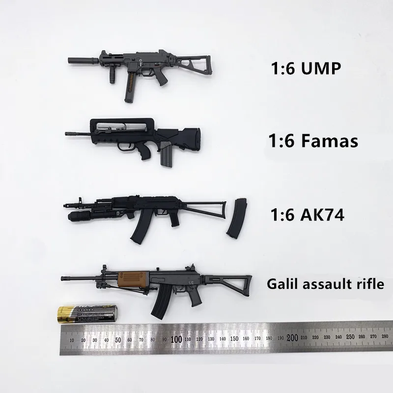 

1/6 Weapon Model Galil Rifle Famas AK-74 UMP Military Collection for 12inch Action Figure Accessories Soldier TBL PH Display