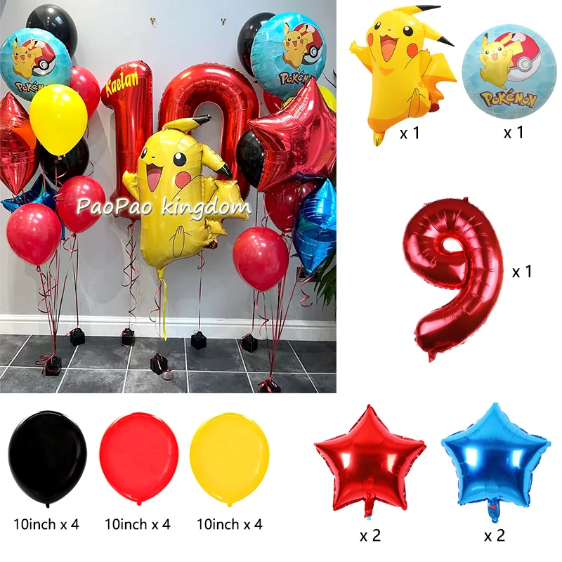 Bestseller Pikachu Ballon-Set Cartoon-Charakter Luftballons für Babyparty Geburtstagsdekoration – Detail 27
