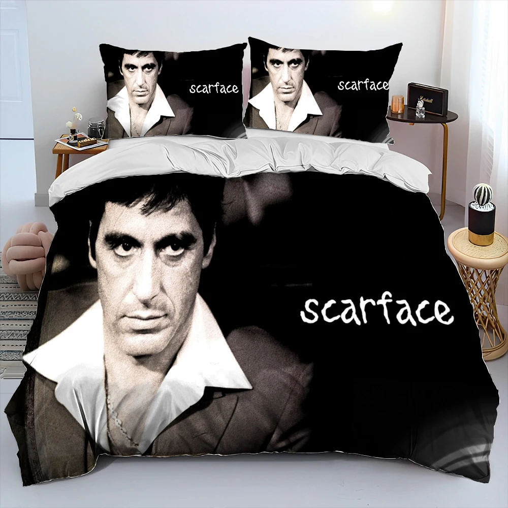 Imagem -06 - Filme Scarface Tony 3d Impressão Comforter Bedding Setduvet Cover Bed Conjunto Quilt Cover Fronha King Queen Size Conjunto de Cama Kid