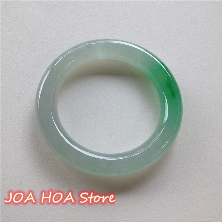 

Boutique Jewelry Natural Jadeite Ice Green Flower Round Bar Bangle Myanmar A Goods Jade Bracelet Handring Accessories