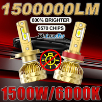 Drivereyes H4 LED 1500W  6000K White Canbus Car Headlight Super H11 H7 H1 Plug&Play 9005 9006 H8 1500000LM Auto Lamp 12v 2PCS