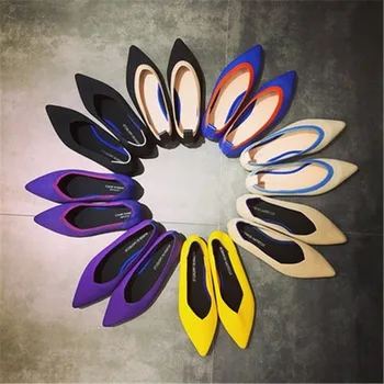 Scarpe basse da donna Balletto Traspirante Maglia a punta Appartamenti Mocassino Colore misto Morbido Donna Zapatos De Zapatillas Mujer Mocassini