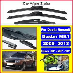 For Dacia Renault Duster MK1 2009-2013 Front Rear Wiper Blades Brushes Cutter Accessories J Hook 2009 2010 2011 2012 2013