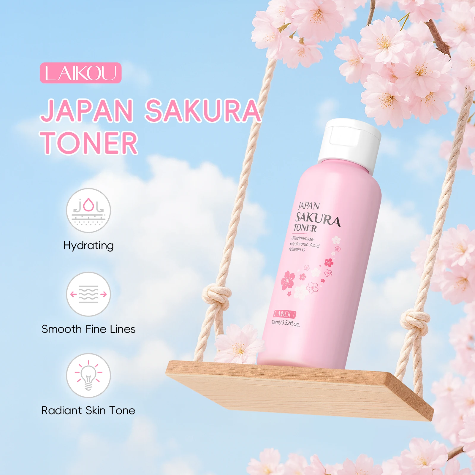 LAIKOU Japanese Sakura Skin Ca - Skincare Glad2Glow review and price