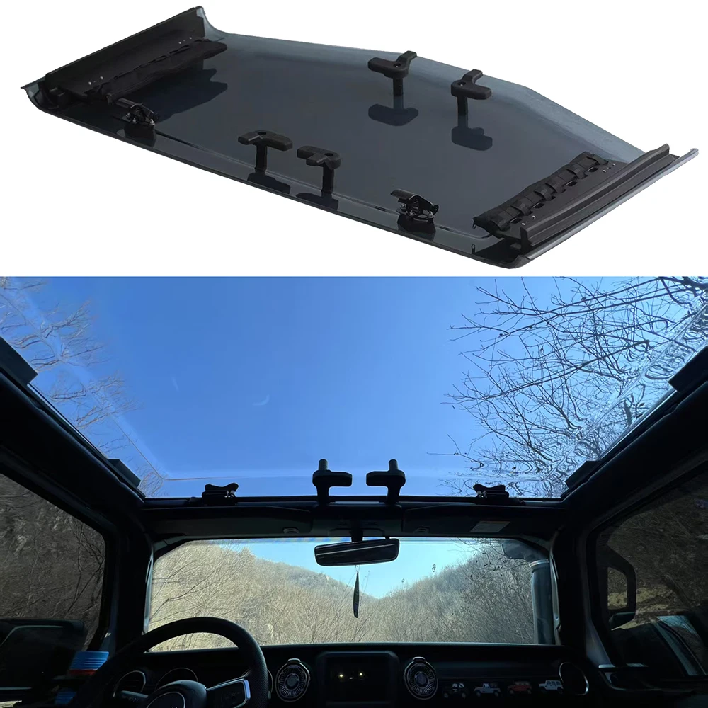

Lantsun JL9060 Car Top Sunshade Transparent Ceiling Roof Window Waterproof Polycarbonate Material Sunroof for Wrangler JL2018+