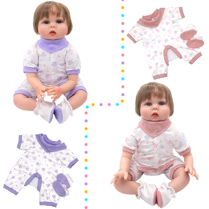 22 Inch Reborn Baby Doll Clothes  Dress Sets 55 Cm Girl Doll Outfits Children Xmas Gift Toys Clothing