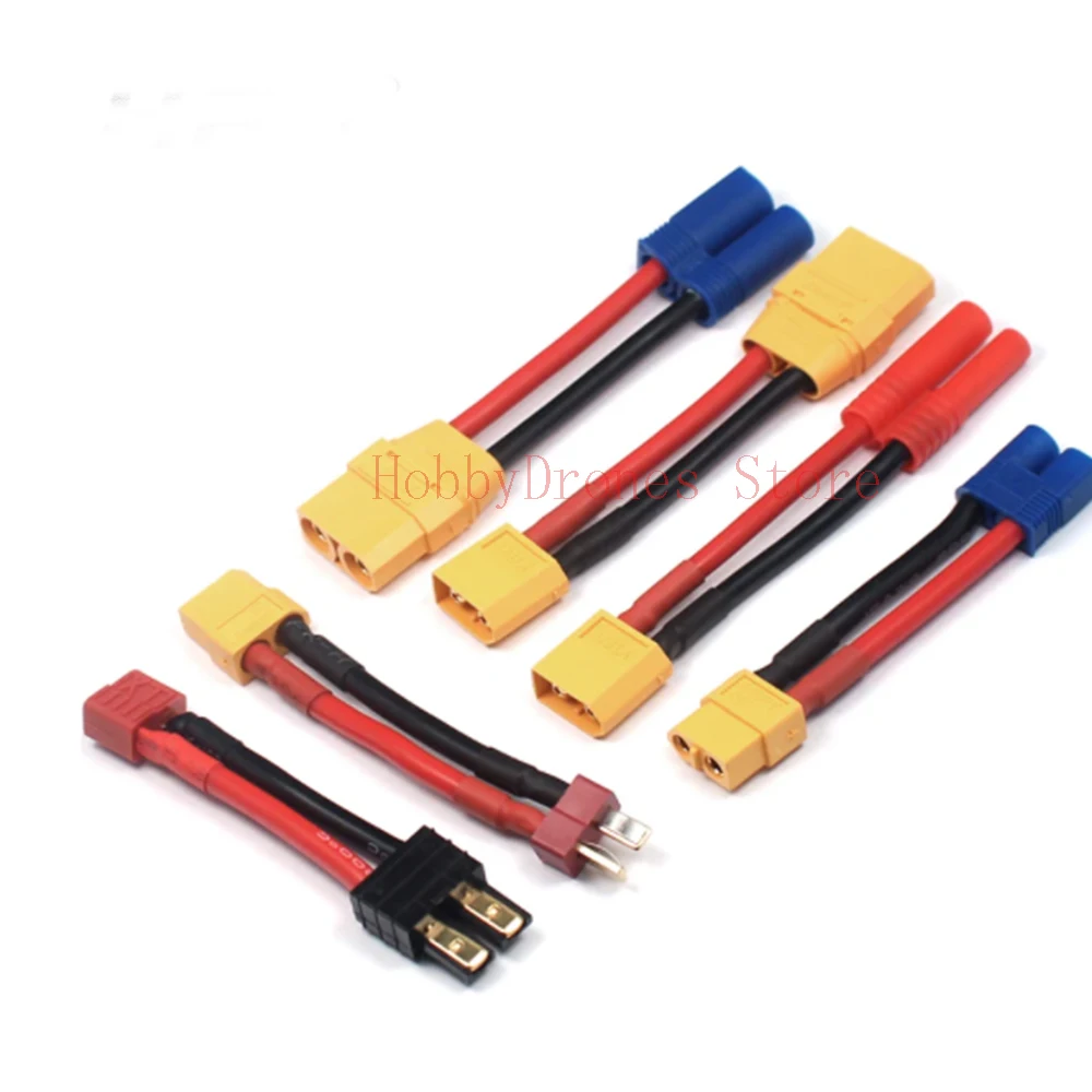 

XT60 XT90 EC5 EC3 T Deans 4.0mm Plug Female to Male Adapter Connectors 12AWG 5cm Connect RC Lipo Battery Charger Parts