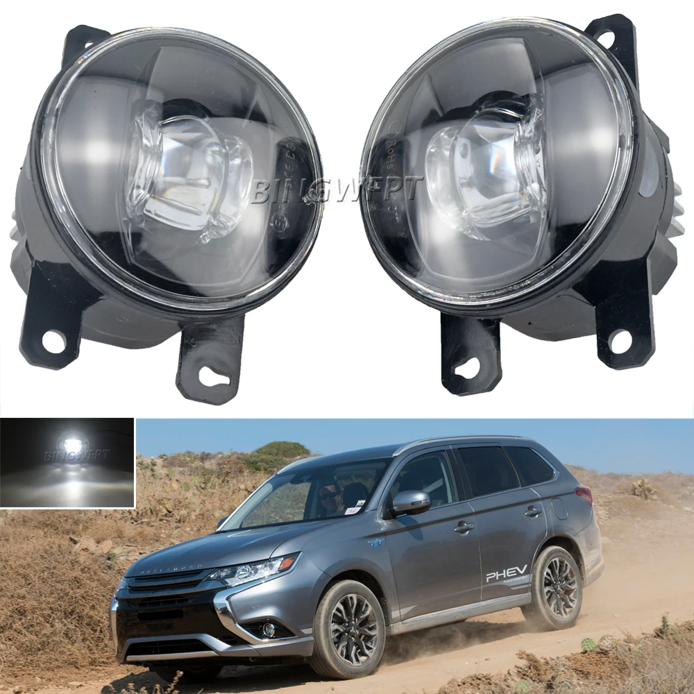 2PCS LED DRL 12V H11 For Mitsubishi Outlander II CW_W Closed Off-Road Vehicle 2006-2012 Fog Lights Lamps Daytime Running Light