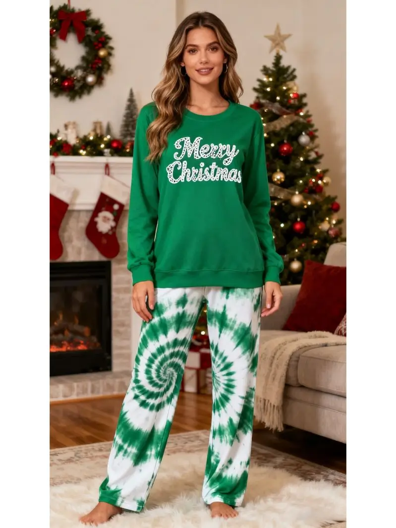 Shoulder down long sleeved basic top paired with high waisted wide leg pants, soft and comfortable women's suit