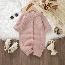 Newborn Baby Romper Knit Infant Girl Boy Jumpsuit Long Sleeve Autumn Kid Children Clothing Fashion Solid 0-18M Overalls Playsuit