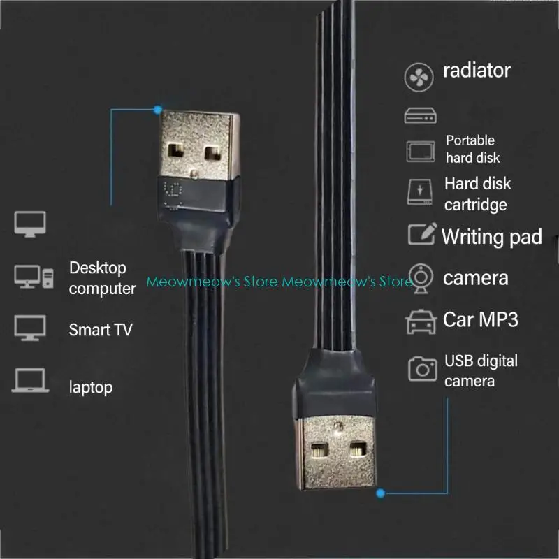 W91A USB 2.0 to USB 2.0 Cable Fast Charging Cable 480Mbps Transfer Speed